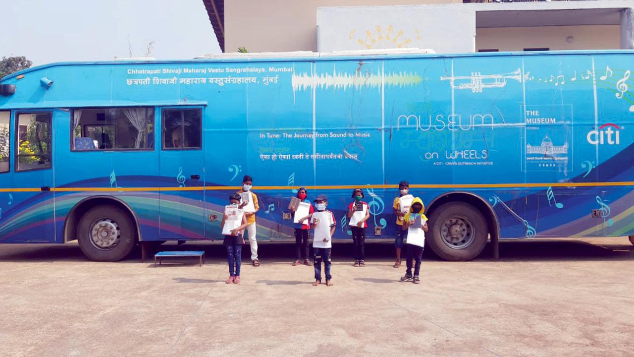 The Museum on Wheels bus in Alibaug over the weekend