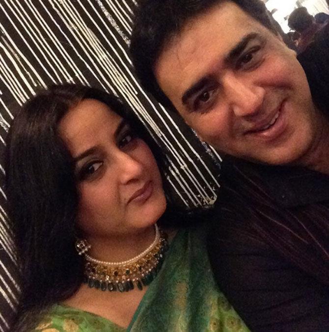 Farha Naaz with her husband Sumeet Saigal. Farha Naaz with her husband Sumeet Saigal.