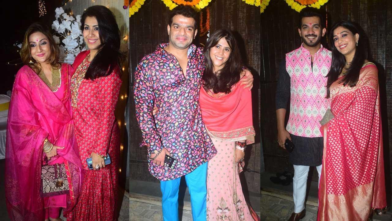 Ekta, Urvashi, Arjun, Karanvir, Sargun party hard at Karan-Ankita's Diwali bash