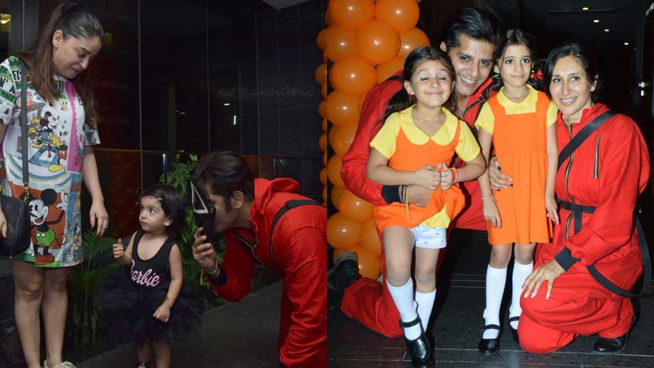 PHOTOS: Karanvir Bohra hosts a Squid Game themed birthday party for daughters