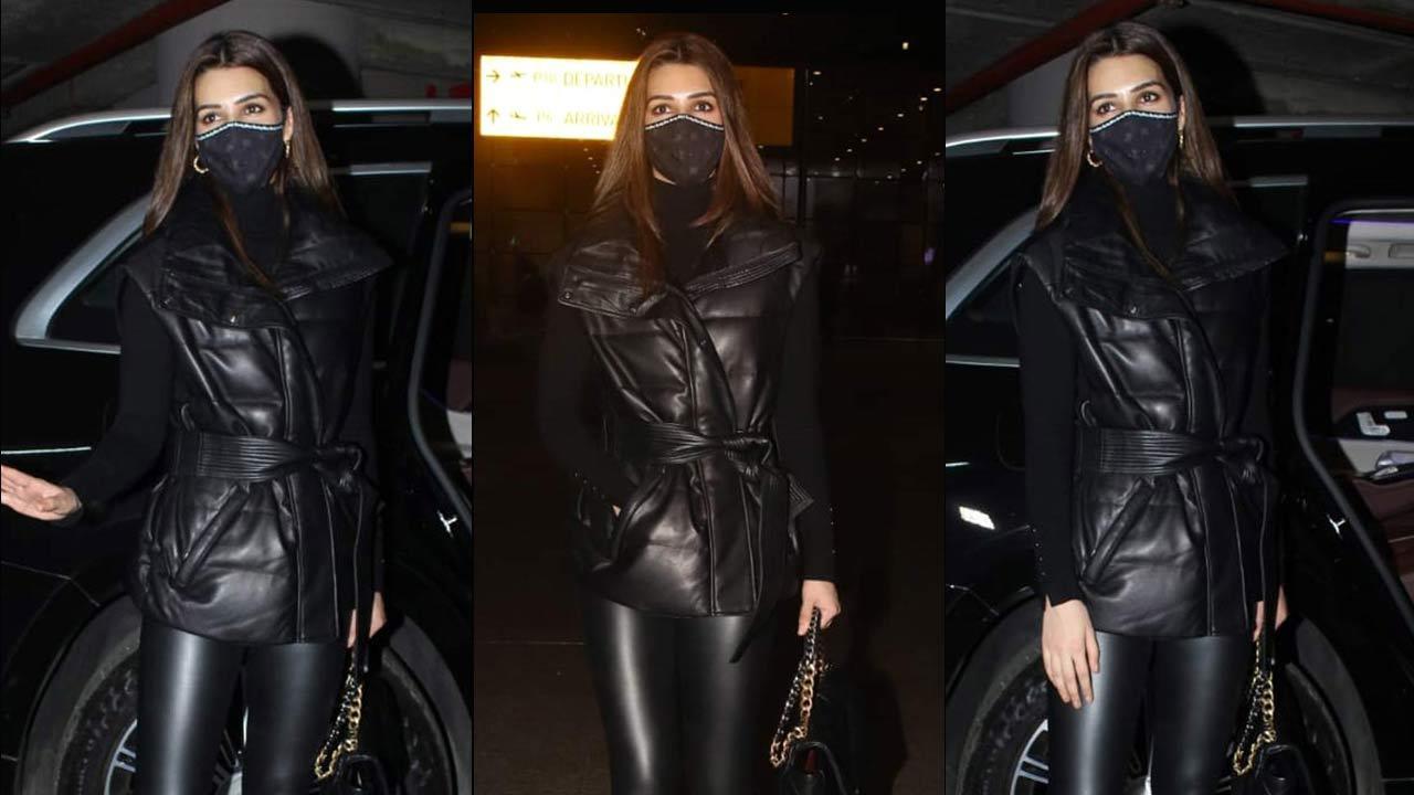 Fashion Friday: Would you choose Kriti's all-leather outfit for airport look?