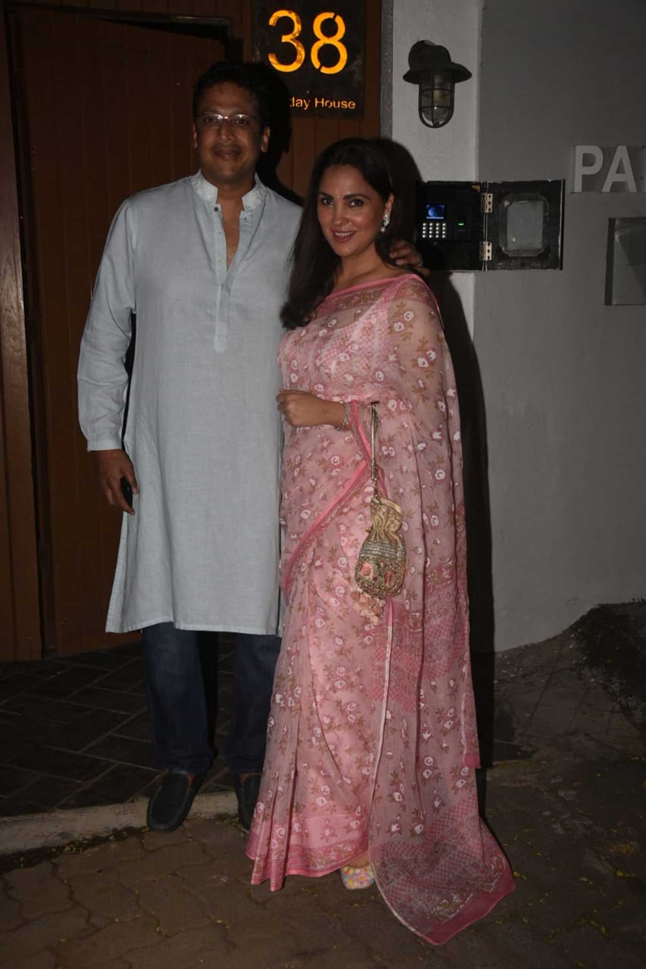 Lara Dutta and Mahesh Bhupathi too attended the party. Lara wore a pink saree while her husband Mahesh Bhupathi sported a white kurta on denims.