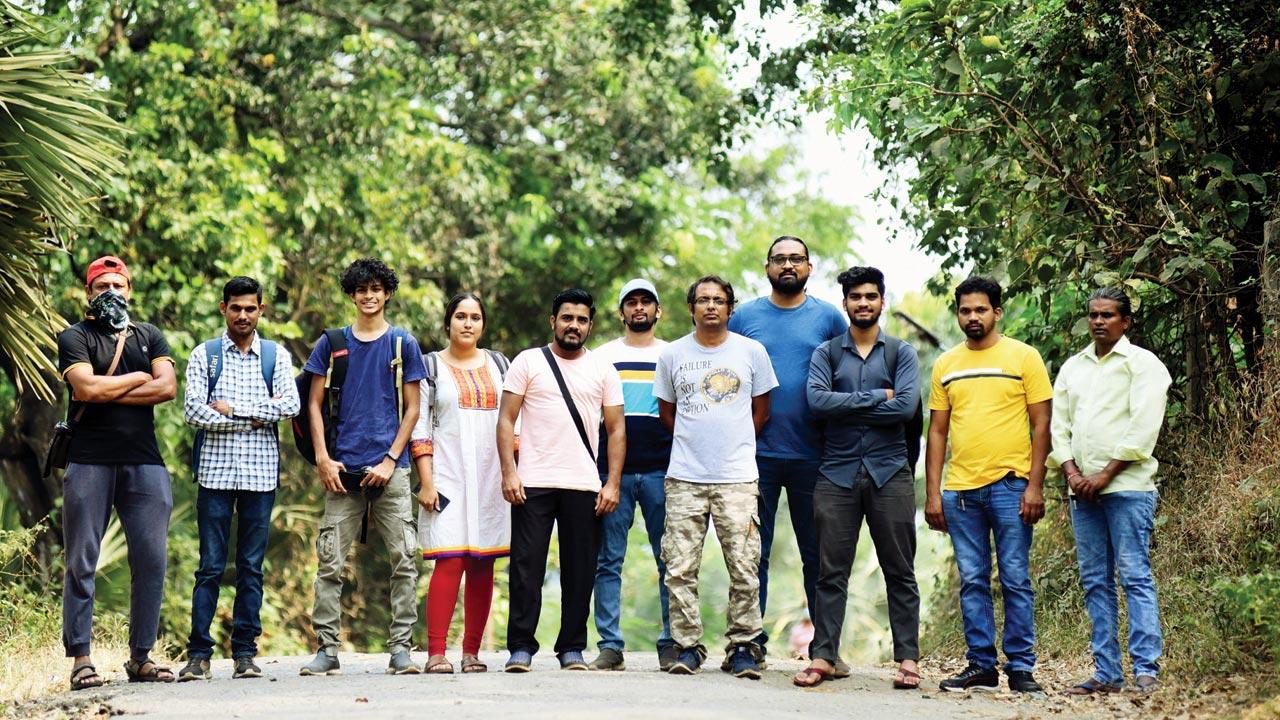 (Left to right)  Volunteers Imran Udat, Kaushal Dubey, Daniel Miranda, Vanishree Naik, Wasim Athaniya, Ashutosh, Mayur Kamath, Kunal Chaudhari, Raj Jadhav, Hitendra Pachkale and Pradeep Dalvi were part of the larger team that worked in shifts 24/7 leading up to C32’s trapping. Pics/Sameer Markande