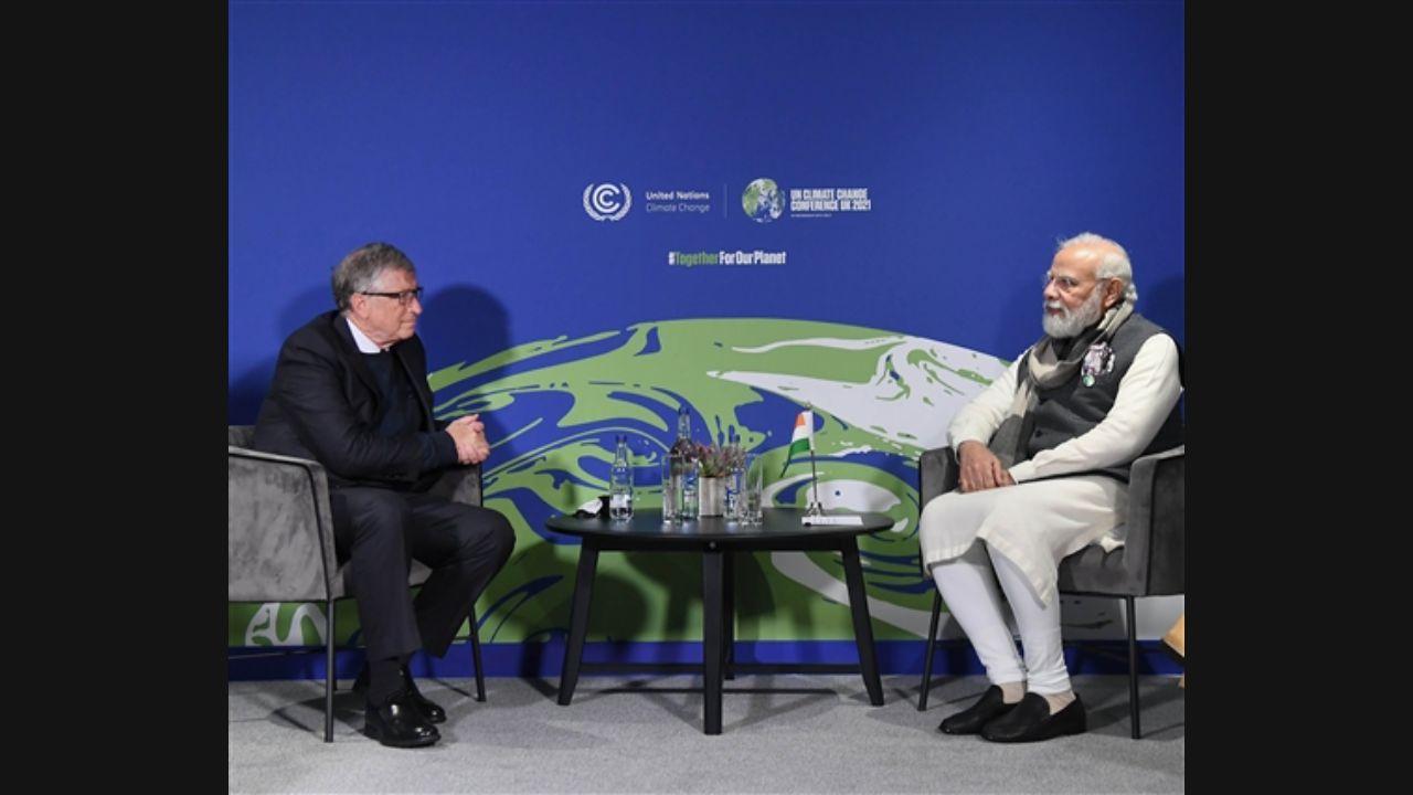 PM Narendra Modi meets Microsoft co-founder Bill Gates on sidelines of COP26 in Glasgow
