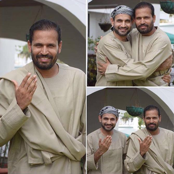 Yusuf Pathan posted this picture during Eid, where he is seen celebrating with brother Irfan Pathan
