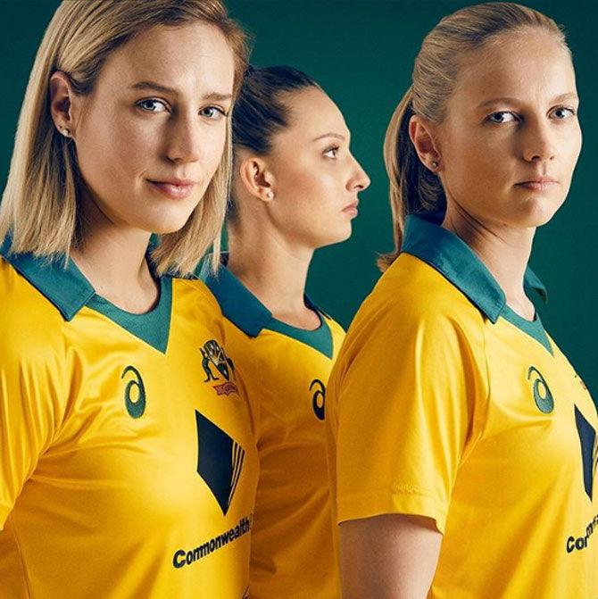 Ellyse Perry posted this picture with fellow Australian cricketers, captioned, 'This summer we are taking on the Kiwis around the country on the biggest stage yet. It would be awesome to see you there! @southernstars @commbank'
