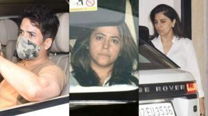 Tusshar and Ekta Kapoor, Neetu Kapoor at Neelam Kothari's father's prayer meet