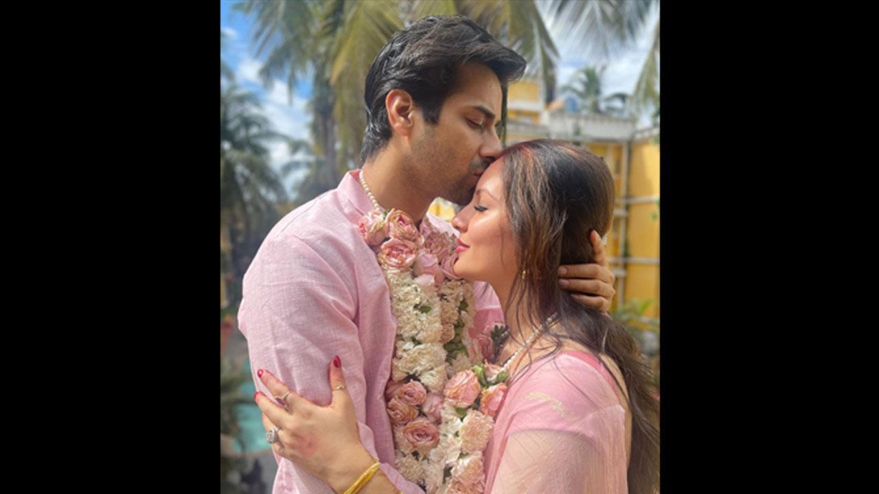 FIRST PIC: Puja Banerjee and Kunal Verma twin in pastel pink at their traditional wedding in Goa