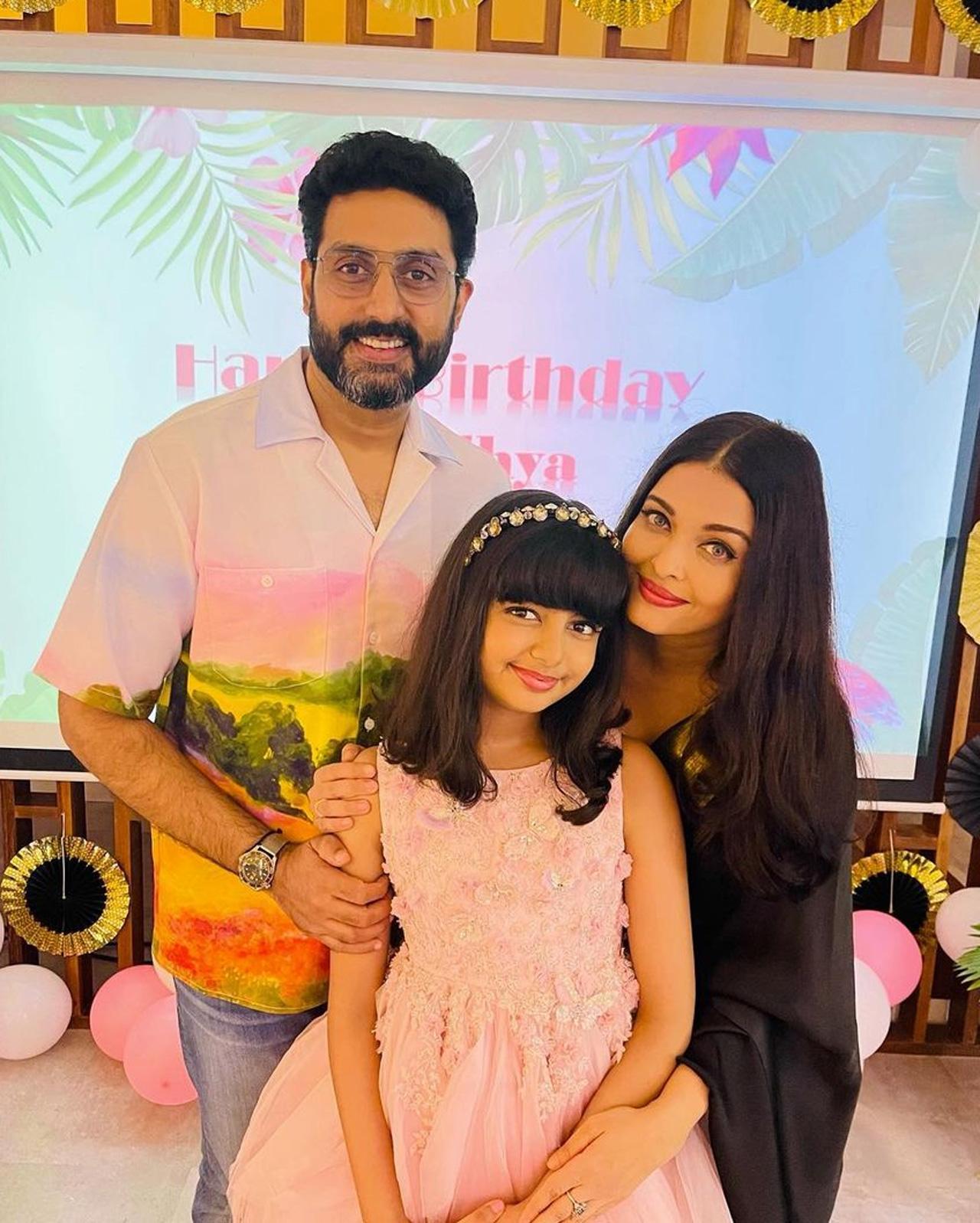 Actors Abhishek Bachchan and Aishwarya Rai Bachchan celebrated their daughter Aaradhya's 10th birthday on Tuesday in the Maldives. The duo shared inside pictures from the intimate birthday party on Wednesday.
