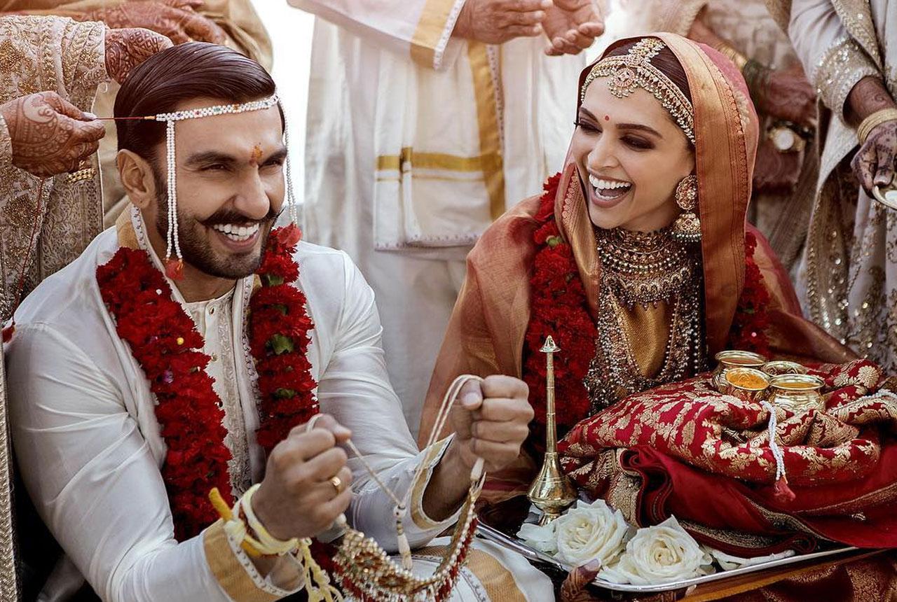 Theirs was also an intimate ceremony with only close friends and family at Lake Como, Italy on November 14, 2018.  Deepika looked stunning in her Sabyasachi outfit and equally dapper was Ranveer Singh. The smiles of the bride and the groom only made their pictures a lot more memorable. (Picture Courtesy: Official Twitter Account- Ranveer Singh).