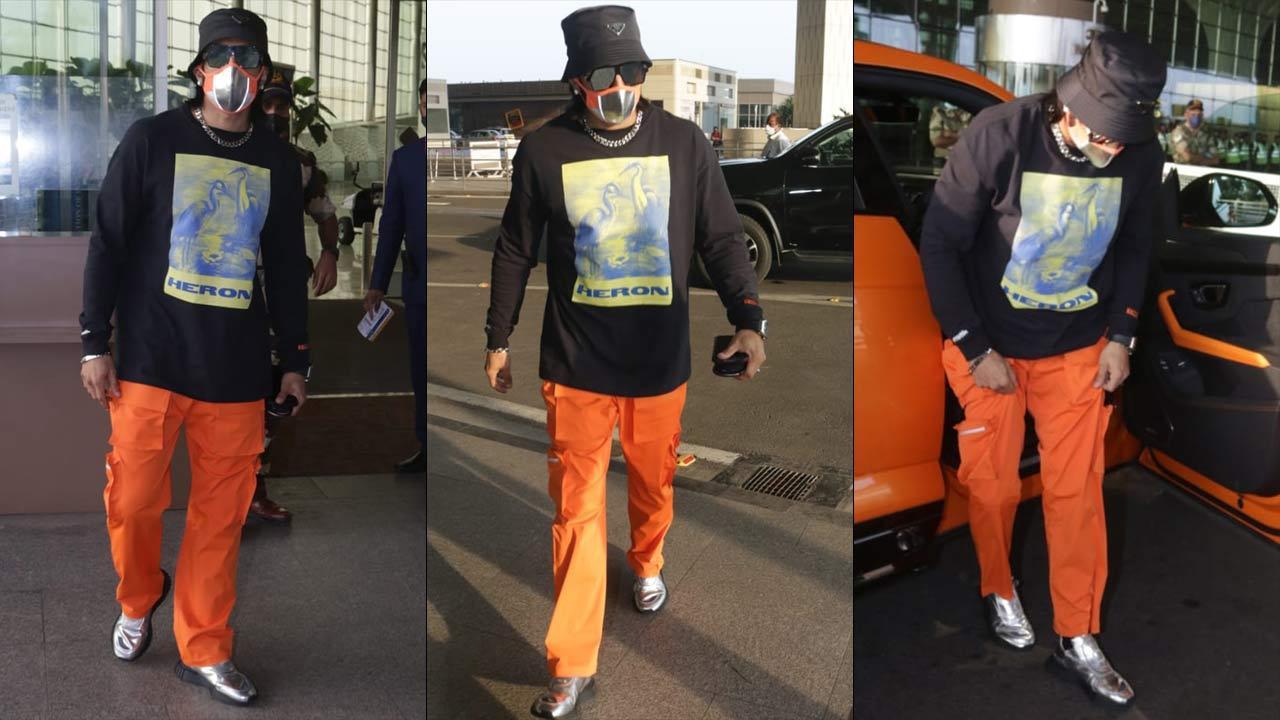 Whacky Wednesday: Orange Lamborghini, metallic shoes and mask - just another day in Ranveer Singh's life