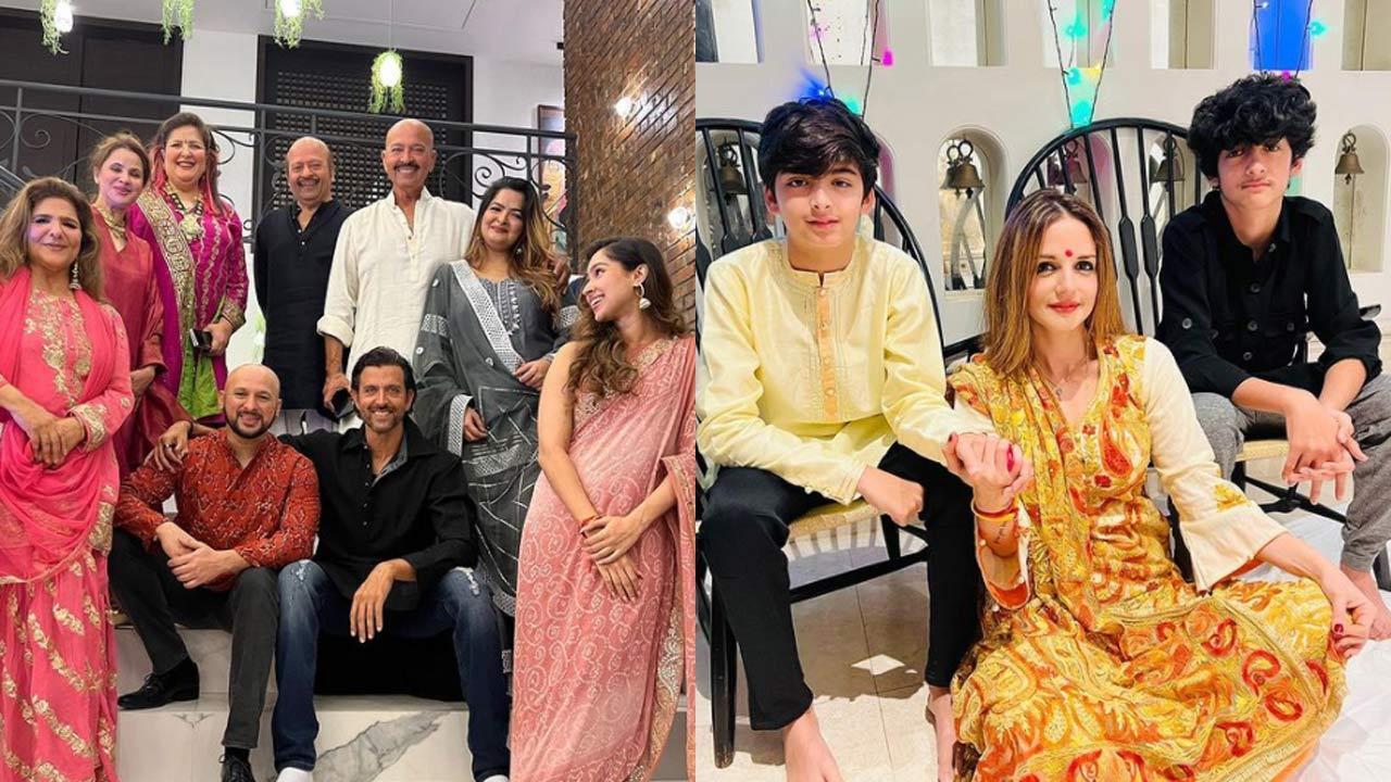 Hrithik celebrates Diwali with family; Hrehaan-Hridhaan spend time with Sussanne