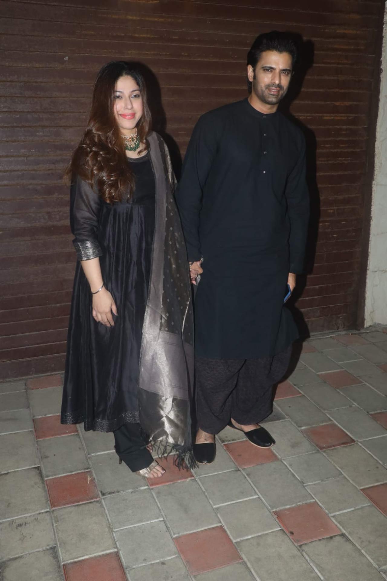 Aditte Malik and her husband Mohit were snapped twinning in black as they attended Sandiip Sickand's Diwali celebration.