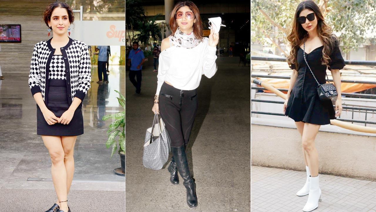 Up and About: Sanya Malhotra, Shilpa Shetty, Mouni Roy rock black-and-white with just as much finesse 