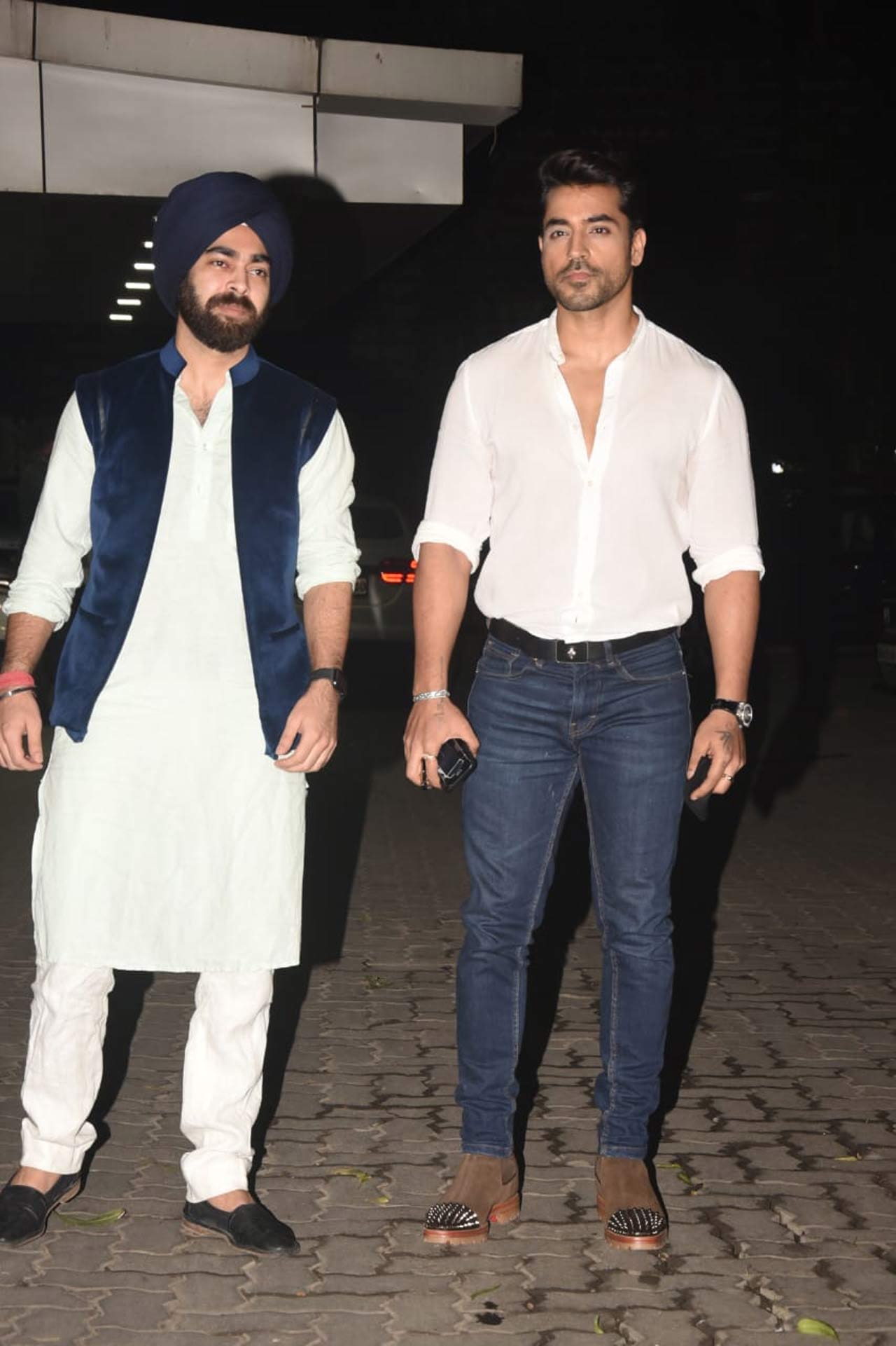 Manjot Singh and Gautam Gulati were all smiles as they attended the celebration. 'Fukrey' actor Manjot Singh opted for a crisp white kurta-pyjama, paired with a velvet jacket and a turban. Meanwhile, Gautam was seen at his casual best at the party.