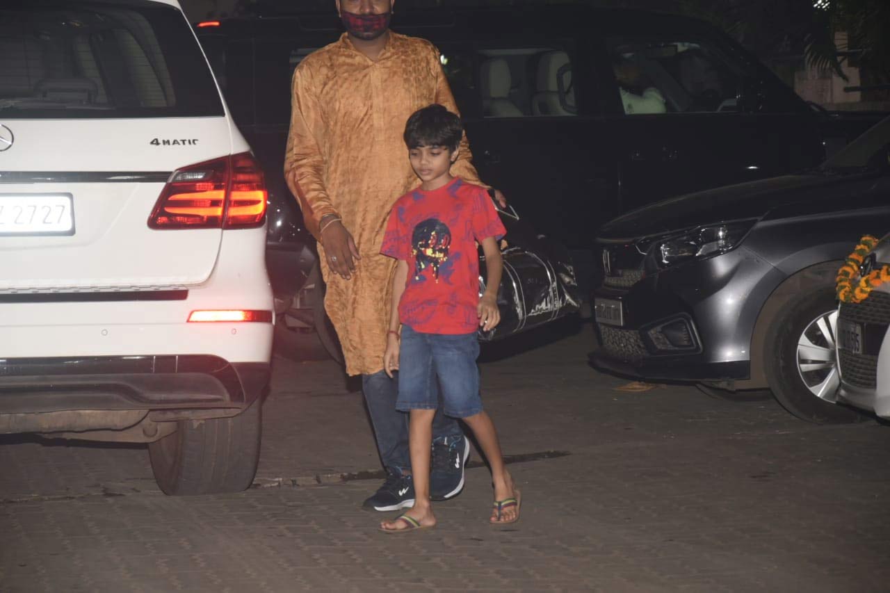 Sohail Khan's son was also snapped at the residence.