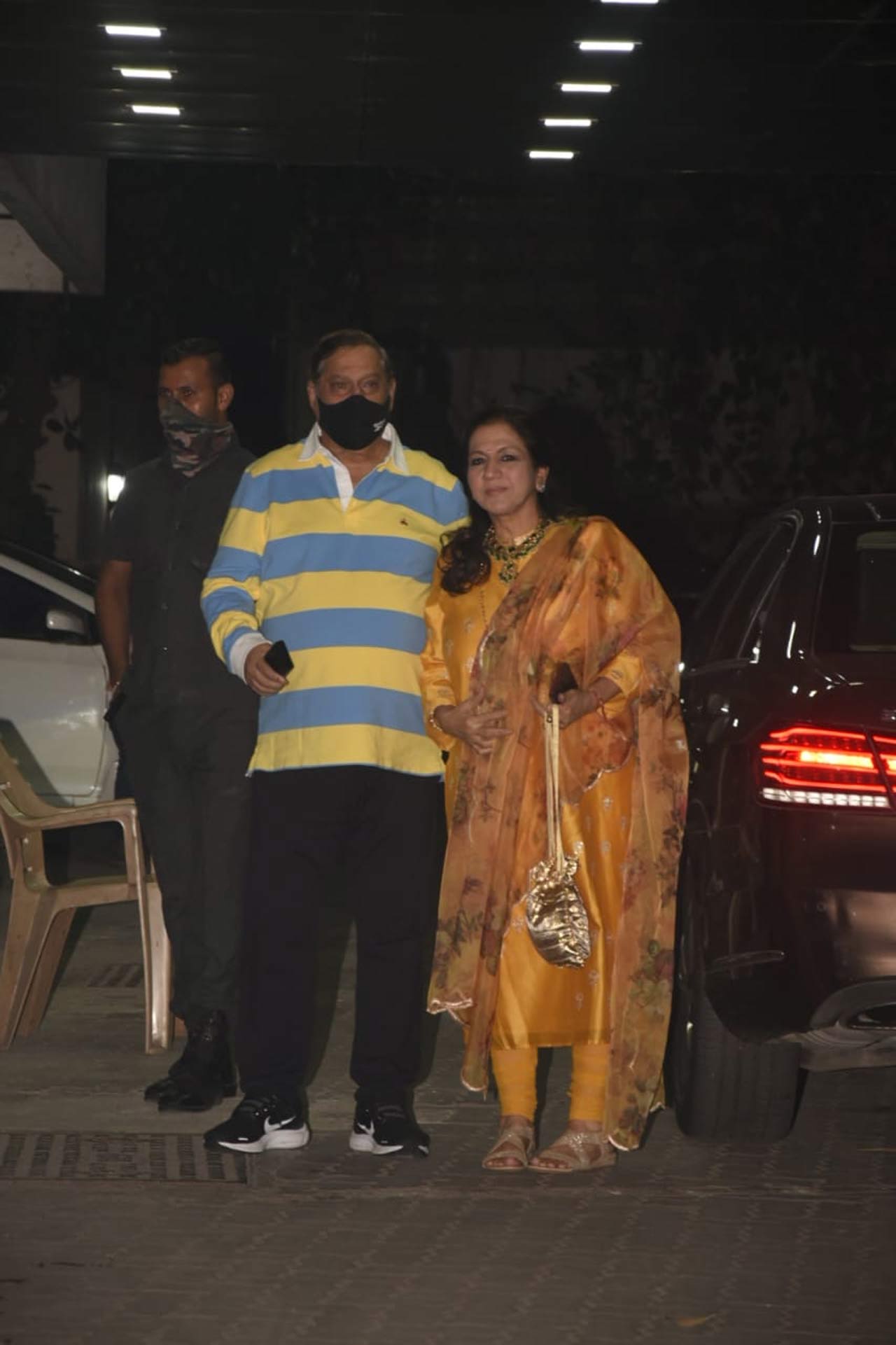 David Dhawan and his wife Karuna Dhawan were all smiles as they arrived at Sohail Khan's Bandra home to be a part of the Diwali celebration.