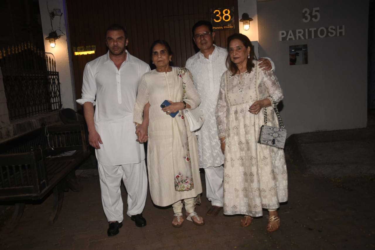 Sohail Khan arrived with mother Salma Khan and brother-in-law Atul Agnihotri. Sohail's son Nirvaan Khan too attended the star-studded engagement party.