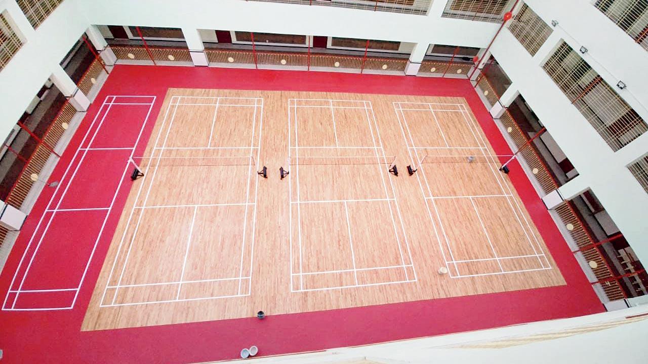 An aerial view of the Global Badminton Academy in Virar