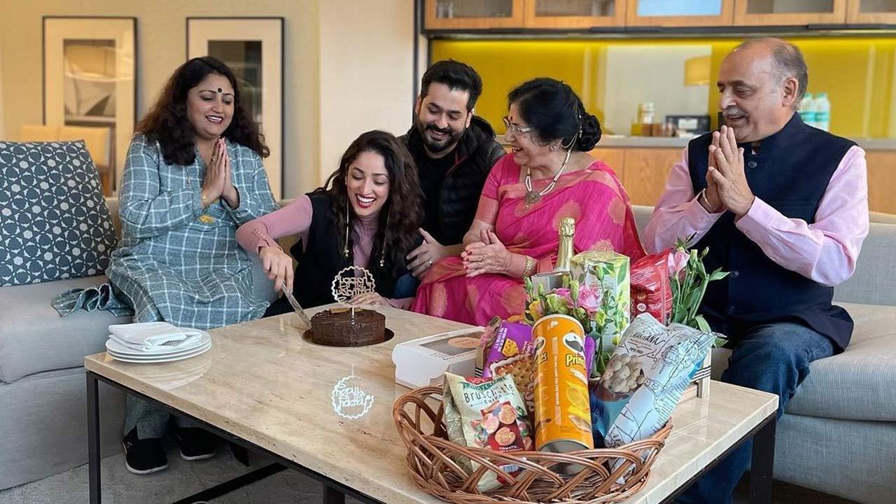 Yami Gautam celebrates first birthday after marriage with Aditya Dhar and family; see post