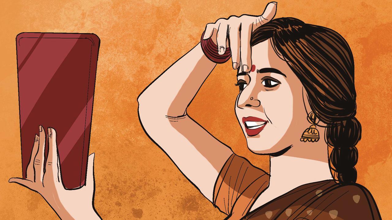 Bindi lagake rakhna