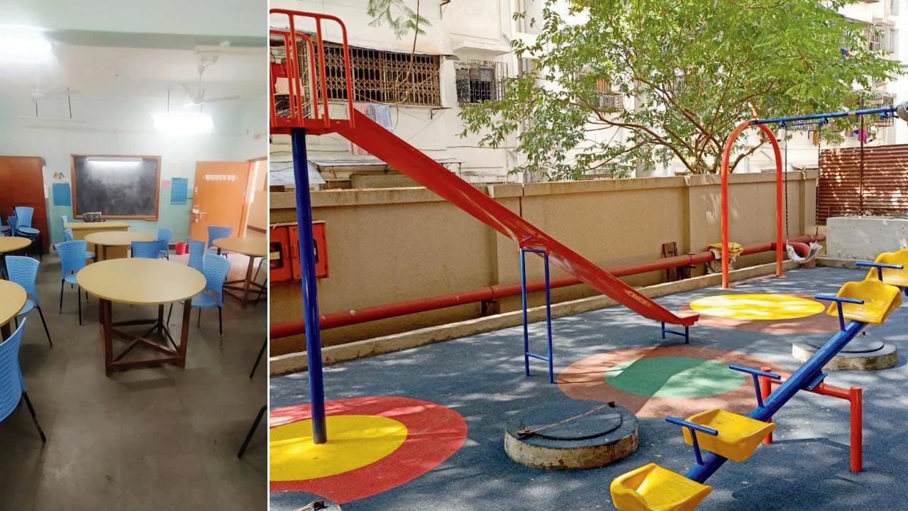 The revamped BMC classroom and play area at Sumer Nagar BMC School in Borivli