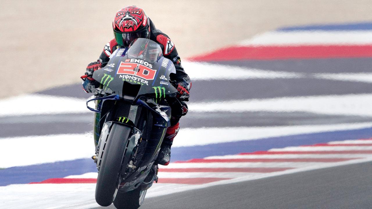 Yamaha’s Fabio Quartararo yesterday. pic/Getty Images