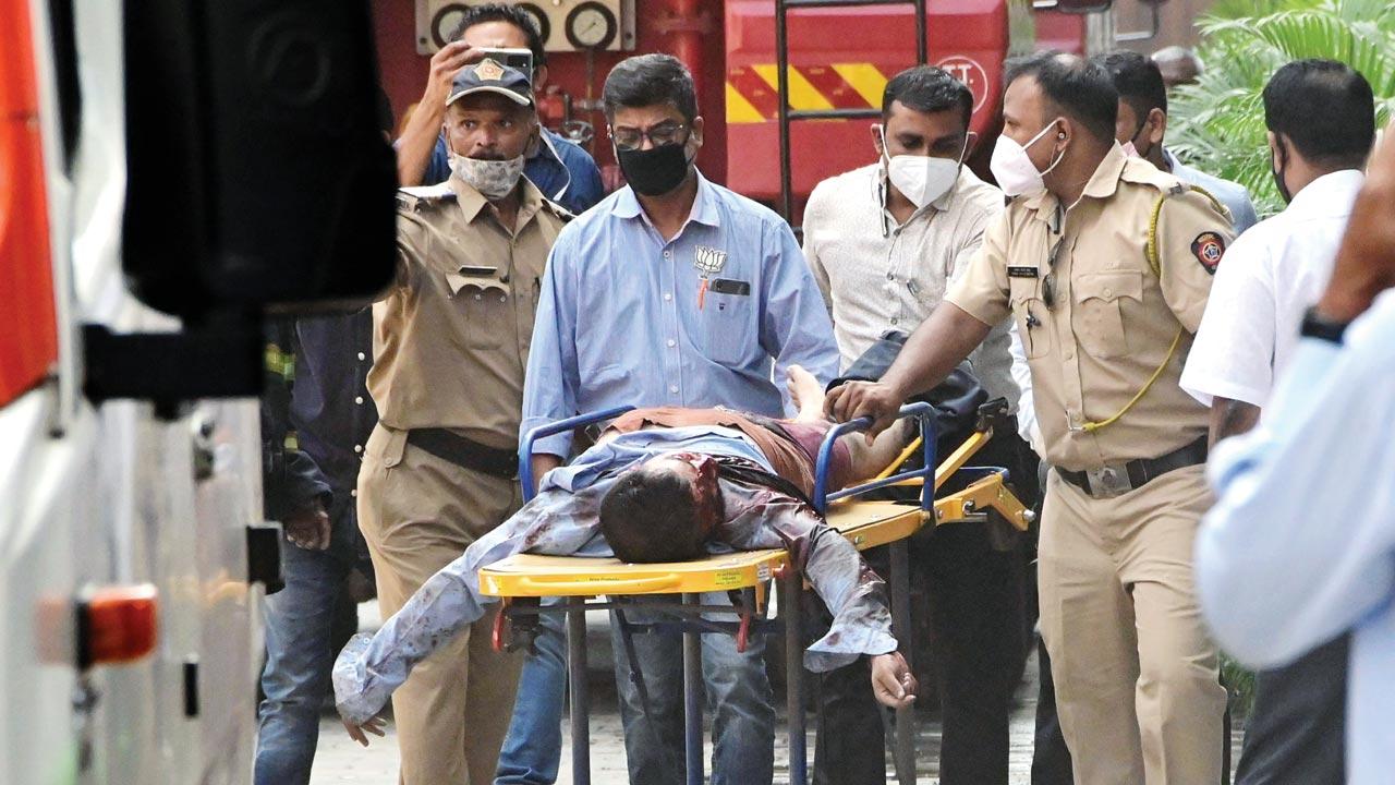Arun Tiwari is being taken to hospital
