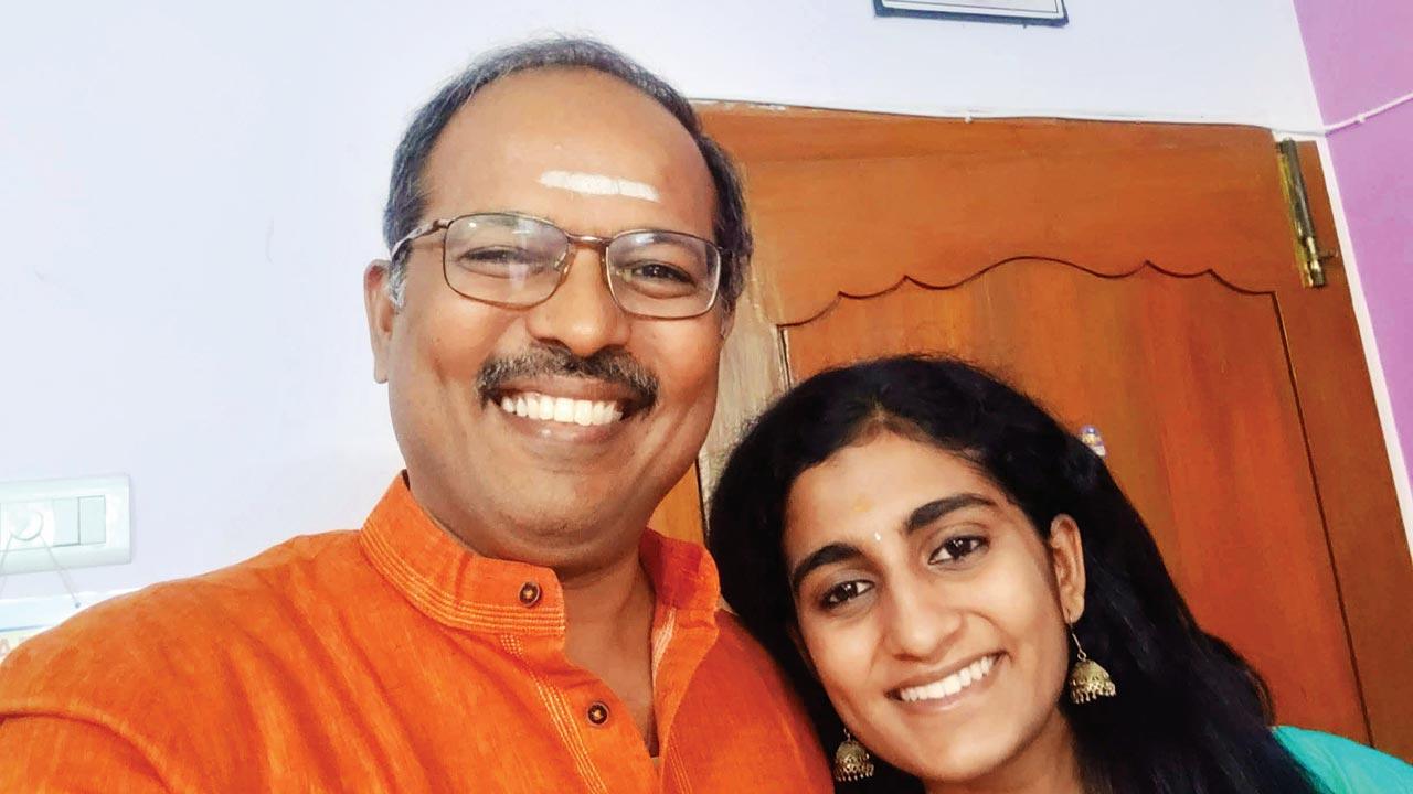 Venugopalan Govindan with his 20-year-old daughter Karunya, who passed away a month after getting her COVID-19 vaccination shot. She was diagnosed with Multisystem Inflammatory Syndrome in adults (MIS-A)