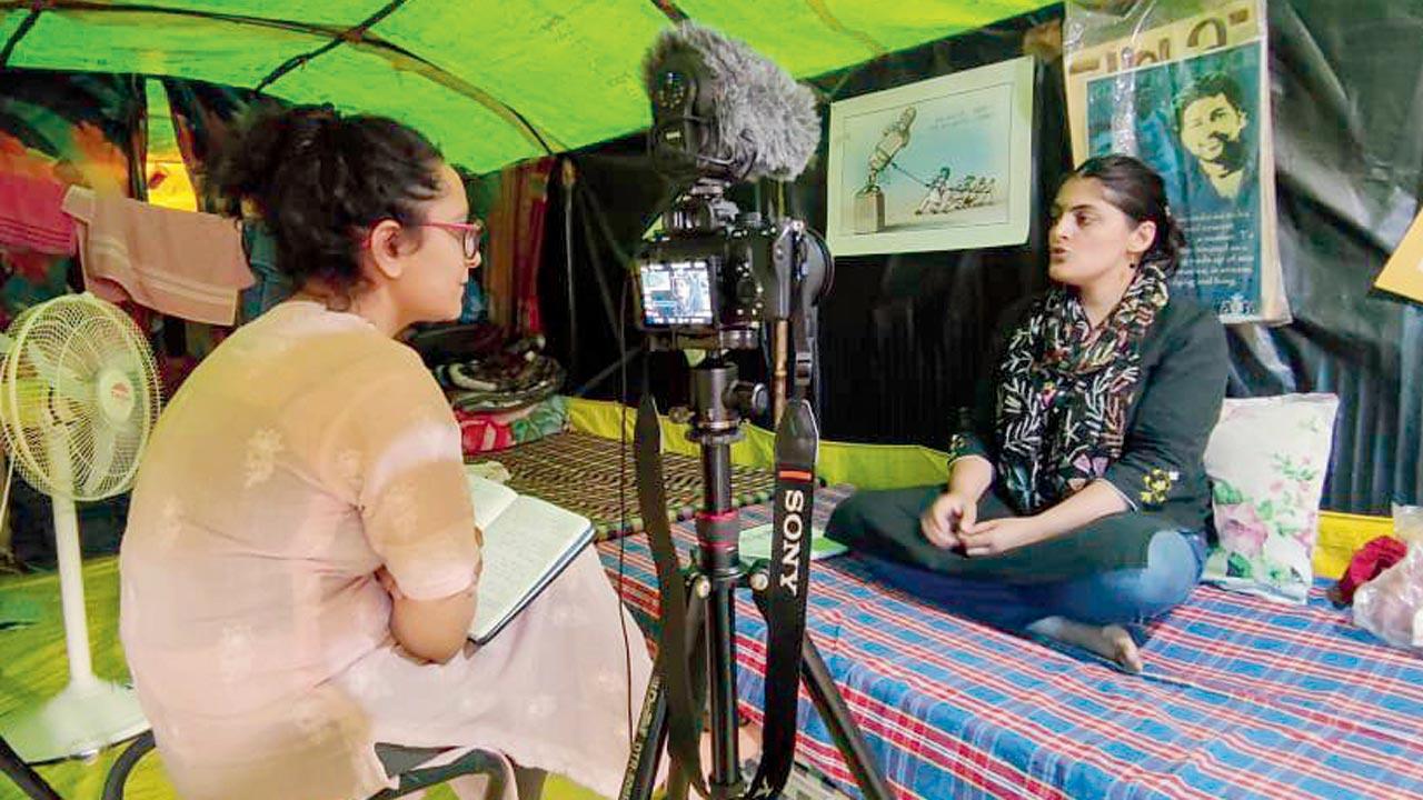 Sanskriti Talwar with Navkiran Natt, editor of Trolley Times