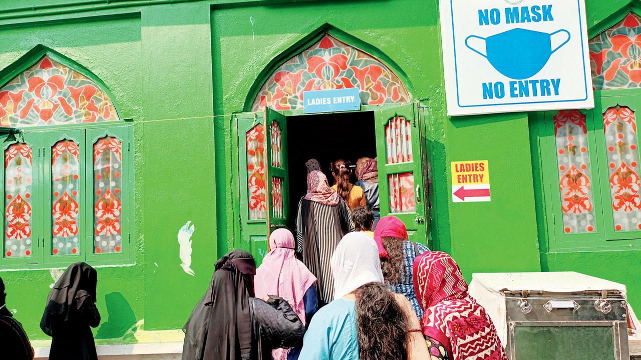 Women enter the Mahim dargah. Pics/Somita Pal