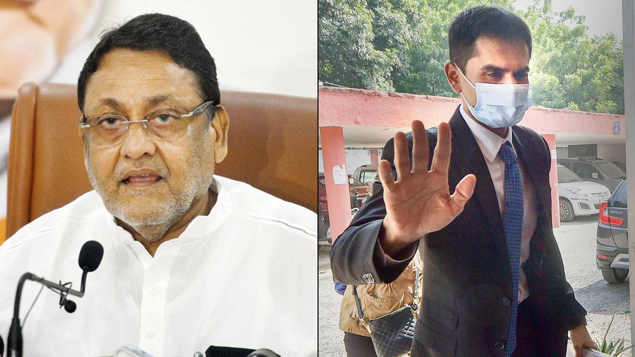 State minority affairs minister Nawab Malik has levelled several allegations against NCB officer Sameer Wankhede (right)