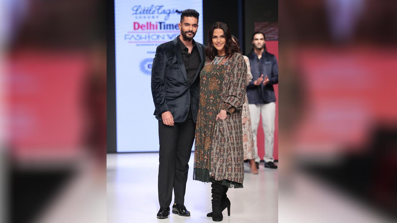 Marks & Spencer showcased india festive fusion collection with showstoppers neha dhupia and angad bedi
