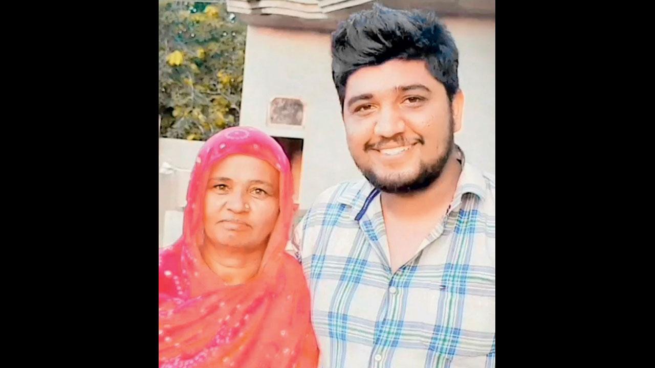 Singh with his mother