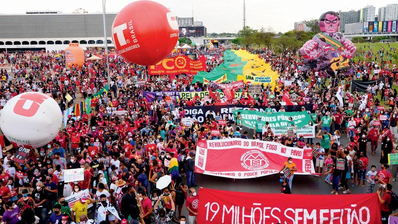Thousands in Brazil protest against Bolsonaro