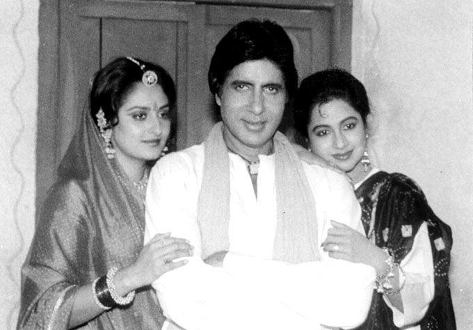 Amitabh Bachchan with Jaya Prada and Radhika in Aaj Ka Arjun.