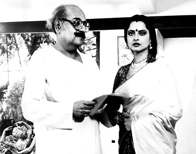 Unarguably, her most famous portrayal has been that of a courtesan in 'Umrao Jaan' (1981) for which she won the National Award. In picture: Rekha with Utpal Dutt.