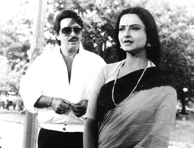 Some of her earlier movies did reasonably well. But, Rekha was heavily criticised for her non-glamorous looks. In picture: Rekha with Rakesh Roshan in a still from their film.