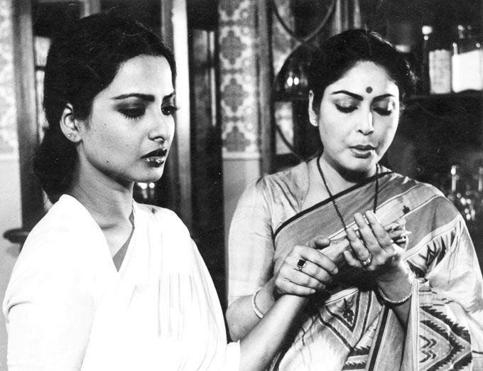 Rekha is noted among the most versatile actresses in Bollywood, having portrayed serious, comic as well as vengeful characters with ease. In picture: Rekha with Rakhee Gulzar.