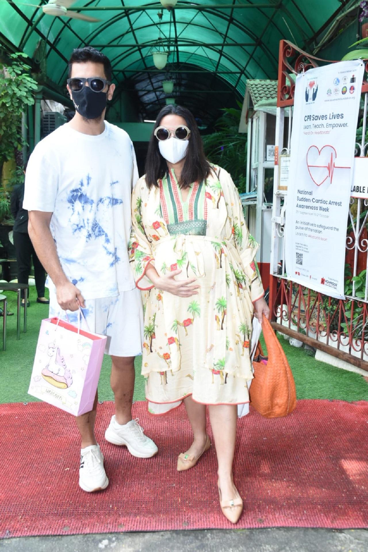 Neha Dhupia and Angad Bedi are all set to become proud parents again. The couple was spotted at Womens Hospital in Khar and both looked simple yet stylish in their respective outfits. 