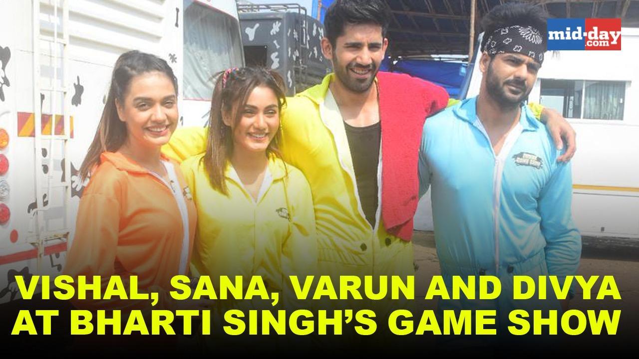 Vishal, Sana, Varun Sood and Divya Agarwal at Bharti Singh’s game show