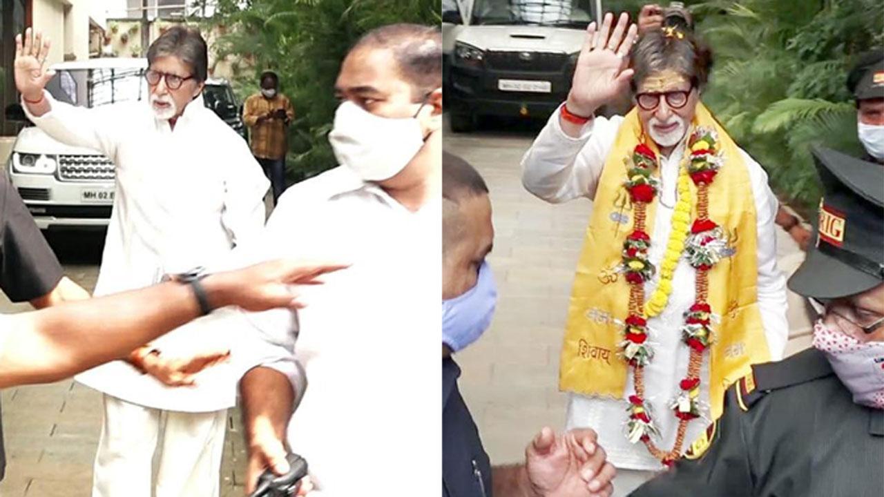 Amitabh Bachchan greets fans outside his residence Jalsa on 79th birthday, Picture Courtesy: Yogen Shah
