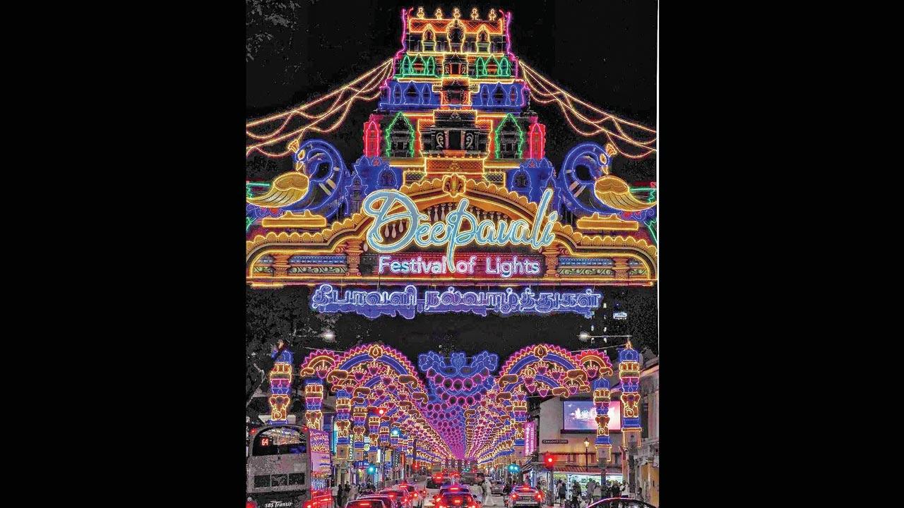 Diwali lights on Singapore streets