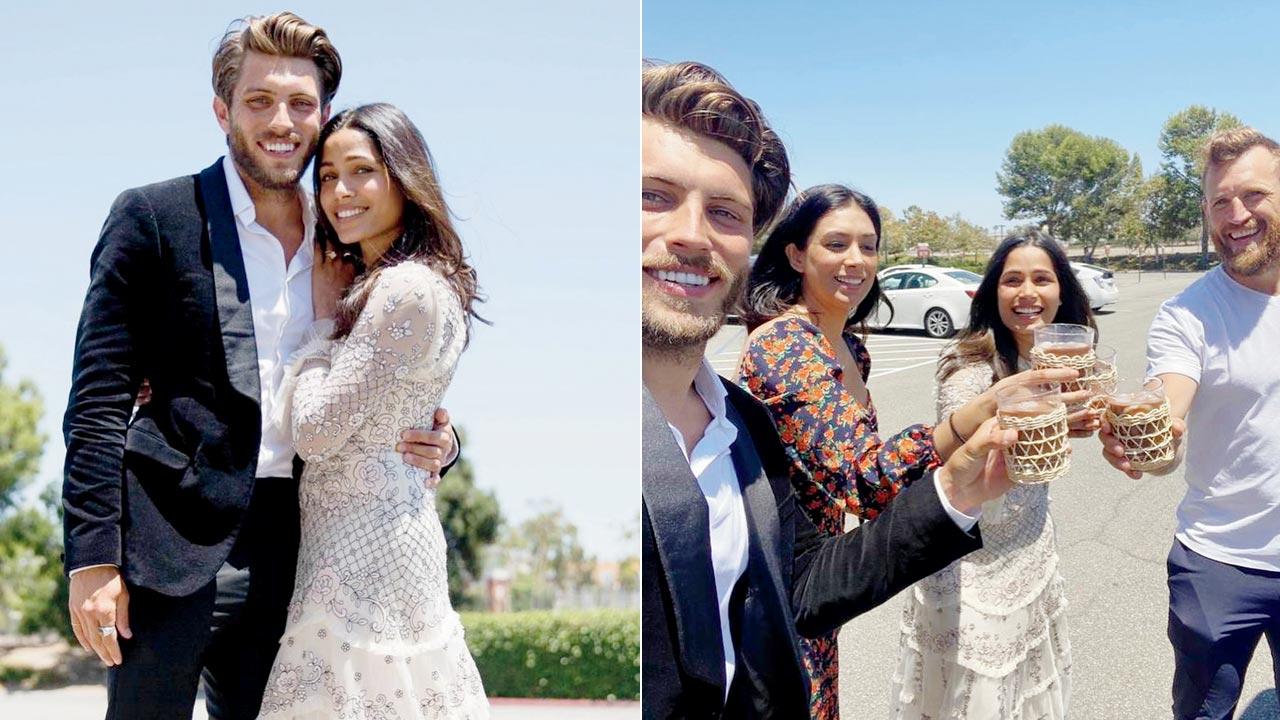 Cory Tran and  Freida Pinto