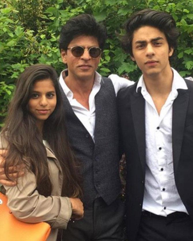 Shah Rukh Khan with daughter Suhana Khan and son Aryan Khan. Suhana Khan, in 2018, made her debut in the glam world by featuring on the Vogue magazine cover. The star kid looked every bit glamorous on the cover.