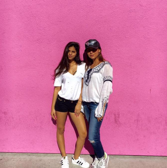 Suhana Khan poses with her mommy dearest Gauri Khan. The 20-year-old is studying abroad and aspires to become an actress.