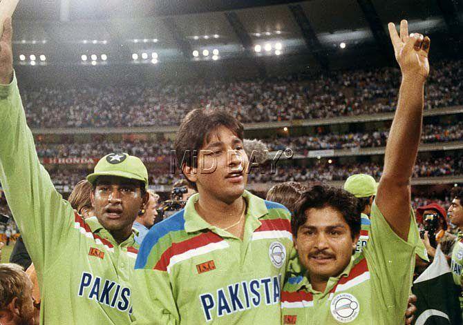 Aamer Sohail, Inzamam-ul-Haq and Mushtaq Ahmed