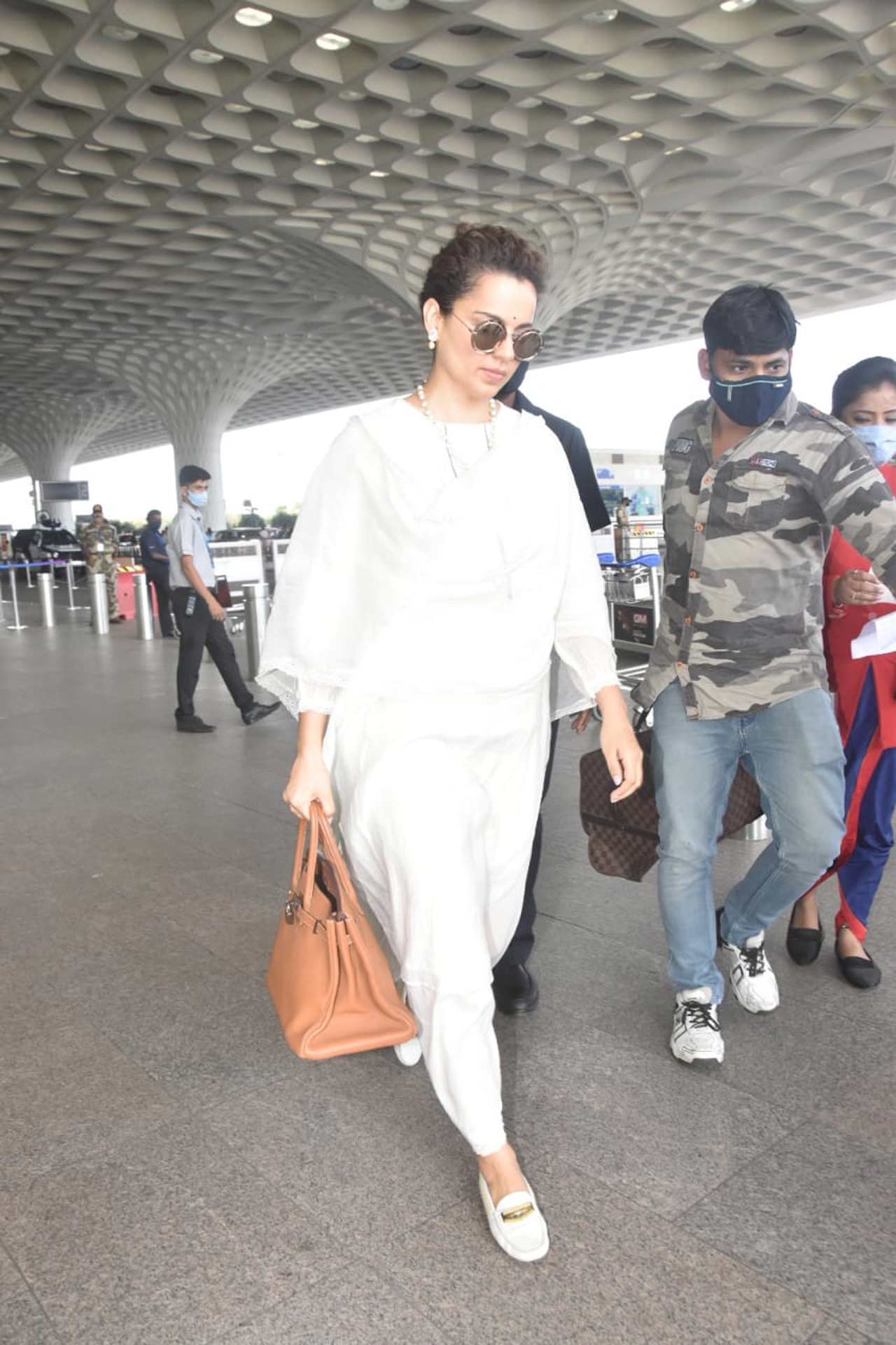 Kangana Ranaut, who will be next seen in Tejas, was also snapped at the Mumbai airport. Kangana also has other projects including 'Manikarnika Returns: The Legend Of Didda', 'Emergency' and ' The Incarnation: Sita' in her kitty.