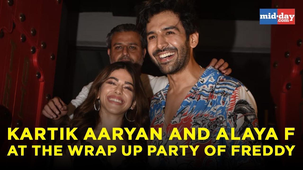 Kartik Aaryan and Alaya F at the wrap-up party of Freddy