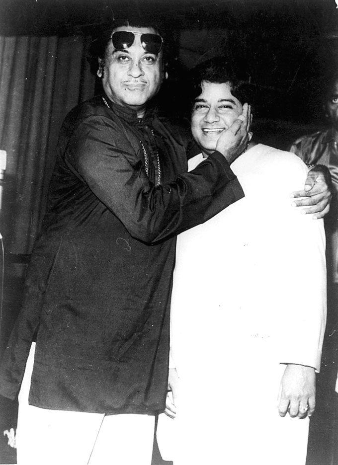 Kishore Kumar was married to Ruma Ghosh for eight years. The couple after marrying in 1950, parted ways in 1958. In picture: Kishore with Anup Jalota